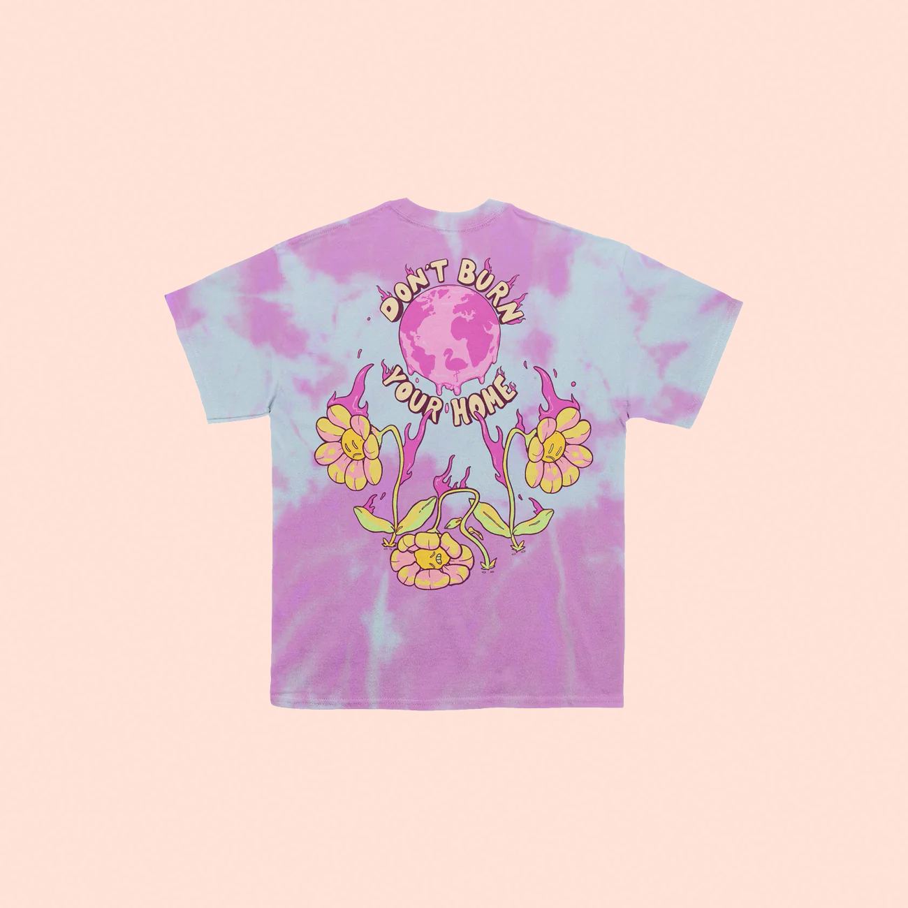 Don't Burn Your Home Youth Pink Tie Dye Tee