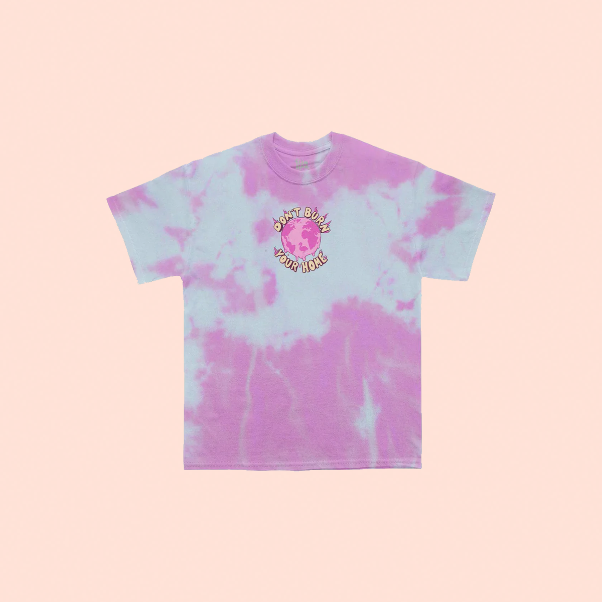 Don't Burn Your Home Youth Pink Tie Dye Tee